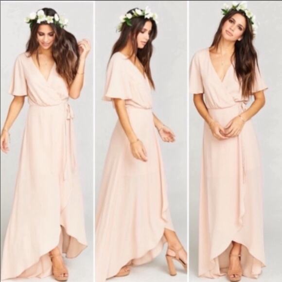 Show me Your Mumu SMYM Sophia wrap dress in dusty blush NEW LARGE - Picture 7 of 7